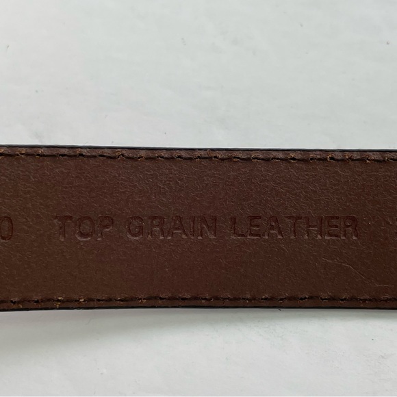 Brown‎ Leather Snakeskin Inlay Woven Belt 38 - Picture 10 of 16